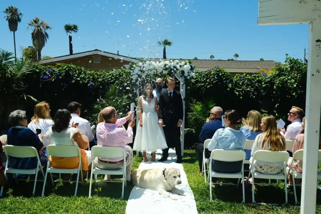 dog steals the show wedding