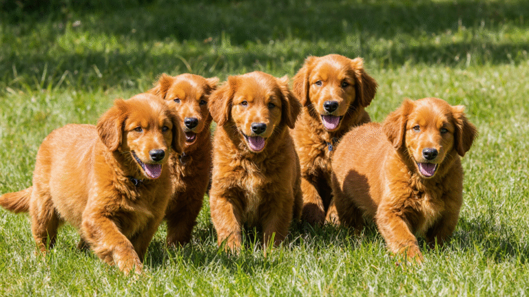 red golden retriever puppies